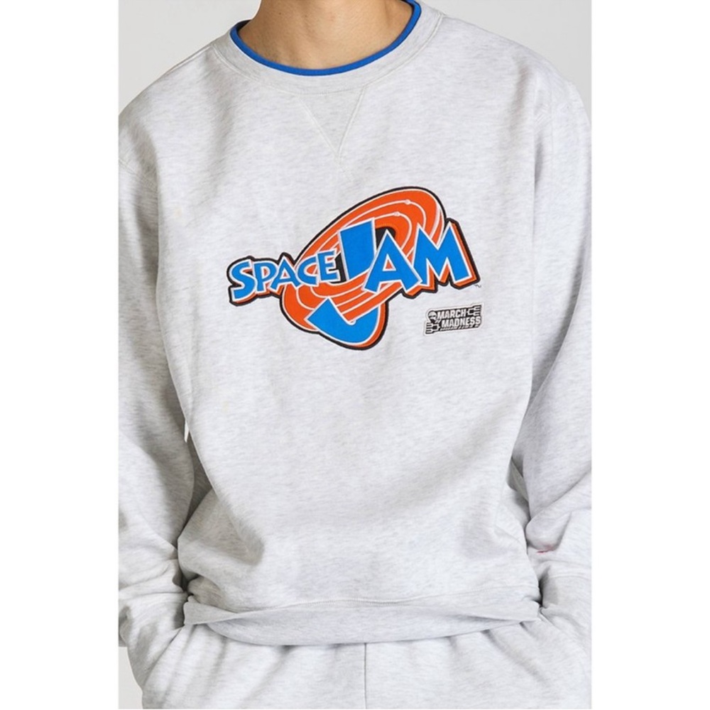 NWT Space Jam Heather Graphic Crewneck Sweatshirt X NCAA Champion Size S & L